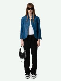 Verys Crinkled Leather Blazer- Overseas Blue ZadigampVoltaire at Zadig & Voltaire