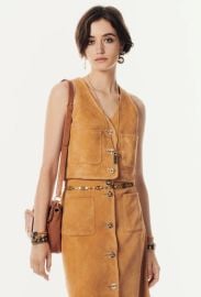 Vest - Suede calfskin beige Fashion CHANEL at Chanel