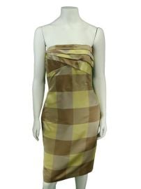 Vestido Gianni Versace Seda Quadriculado - AVB7 Original Etiqueta nica at Etiqueta Unica