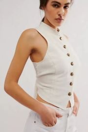 Vests Denim Linen Knitted Vests at Free People