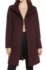 Via Spiga Stand Collar Wool Blend A-Line Coat   Nordstrom at Nordstrom