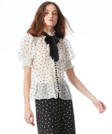 Vicky Polka Dot Blouse  Alice And Olivia at Alice and Olivia