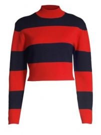 Victor Glemaud - Striped Cropped Mockneck Sweater at Saks Fifth Avenue