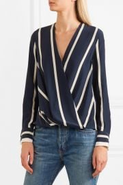 Victor wrap-effect striped silk crepe de chine blouse by Rag and Bone at Net A Porter