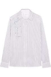 Victoria  Victoria Beckham   Pinstriped knotted cotton-poplin shirt at Net A Porter