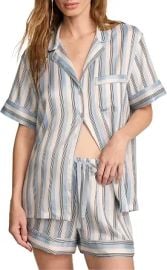 Victoria's Secret Women's Satin Pajama Set Short Sleeve Button Down Shirt & Shorts at Amazon