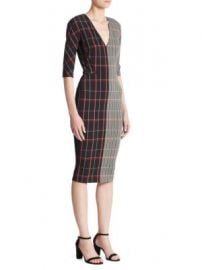 Victoria Beckham - Checked Wool Dress at Saks Fifth Avenue