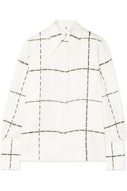 Victoria Beckham - Checked silk-twill shirt at Net A Porter