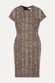 Victoria Beckham - Cotton-blend snake-jacquard dress at Net A Porter