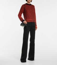 Victoria Beckham - Houndstooth crewneck sweater at Mytheresa