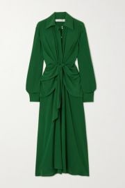 Victoria Beckham - Knotted silk crepe de chine midi dress at Net A Porter