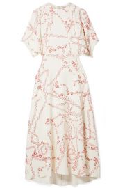 Victoria Beckham - Paneled printed crepe midi dress at Net A Porter