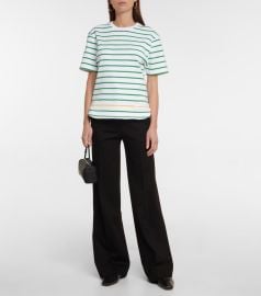 Victoria Beckham - Striped knitted cotton T-shirt at Mytheresa