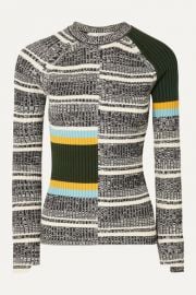 Victoria Beckham - Striped ribbed cotton-blend sweater at Net A Porter