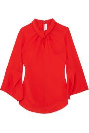 Victoria Beckham   Twist-front silk crepe de chine blouse at Net A Porter