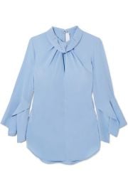 Victoria Beckham   Twist-front silk crepe de chine blouse at Net A Porter