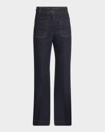 Victoria Beckham Alina Patch-Pocket Flared Jeans at Neiman Marcus