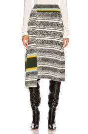 Victoria Beckham Asymmetric Flared Skirt in Black White Multi FWRD at Forward