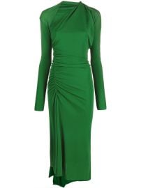 Victoria Beckham Asymmetric Ruched Midi Dress - at Farfetch