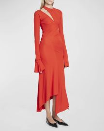 Victoria Beckham Asymmetric Slash Jersey Dress at Neiman Marcus