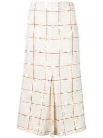 Victoria Beckham Check Pleated Skirt  - Farfetch at Farfetch