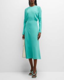 Victoria Beckham Dolman-Sleeve Midi Dress at Neiman Marcus