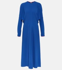 Victoria Beckham Dolman Sleeve Midi Dress with Zip Cuffs at Mytheresa