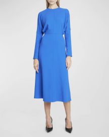 Victoria Beckham Dolman round neck midi dress at Neiman Marcus