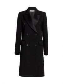 Victoria Beckham Double Breasted Tuxedo Wool Coat  SaksFifthAvenue at Saks Fifth Avenue