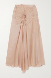 Victoria Beckham Draped appliqu d metallic tulle midi skirt at Net a Porter