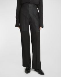 Victoria Beckham Elastic Waistband Straight-Leg Trousers at Neiman Marcus