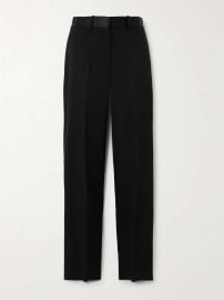 Victoria Beckham Elastic Waistband Straight Leg Trousers at Net a Porter