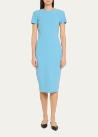 Victoria Beckham Fitted Wool Midi Dress - at Bergdorf Goodman