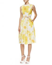 Victoria Beckham Floral Organza Jacquard Wrap Midi Dress at Neiman Marcus