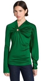 Victoria Beckham Gathered Circle Detail Top Viridian 12 at Shopbop