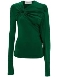 Victoria Beckham Gathered Circle Detail Top in Viridian at Farfetch