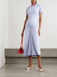 Victoria Beckham Gathered Detail T Shirt Midi Dress at Net a Porter