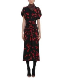 Victoria Beckham Gathered Floral Midi Dress Bloomingdales at Bloomingdales