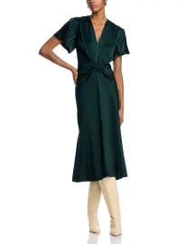 Victoria Beckham Gathered V Neck Dress at Bloomingdales