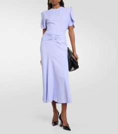 Victoria Beckham Gathered Waist Midi Dress in Frost at Mytheresa