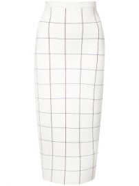 Victoria Beckham Grid Knit Pencil Skirt at Farfetch