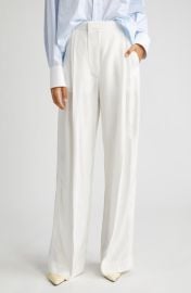 Victoria Beckham High Waist Pleated Wide Leg Trousers at Nordstrom