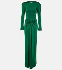 Victoria Beckham Jersey O Ring Open Back Gown in Viridian at Mytheresa