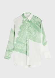 Victoria Beckham Lace-Print Oversized Shirt - at Bergdorf Goodman