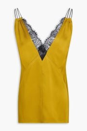 Victoria Beckham Lace Trimmed Crepe Satin Cami at The Outnet