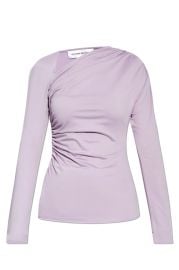 Victoria Beckham Long Sleeved Asymmetric Neck Top at Cettire