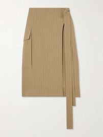 Victoria Beckham Pinstripe wool midi skirt at Net a Porter