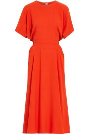 Victoria Beckham Pleated cady midi dress at The Outnet