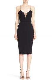 Victoria Beckham Sheer Inset Crepe Tulle Dress at Nordstrom