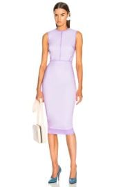 Victoria Beckham Sleeveless Linear Fitted Midi Dress in Lilac FWRD at FWRD